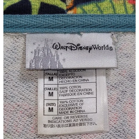 Walt Disney World Minnie Mouse Hawaiian Floral Colorful Hoodie Sweatshirt Medium - Picture 11 of 14